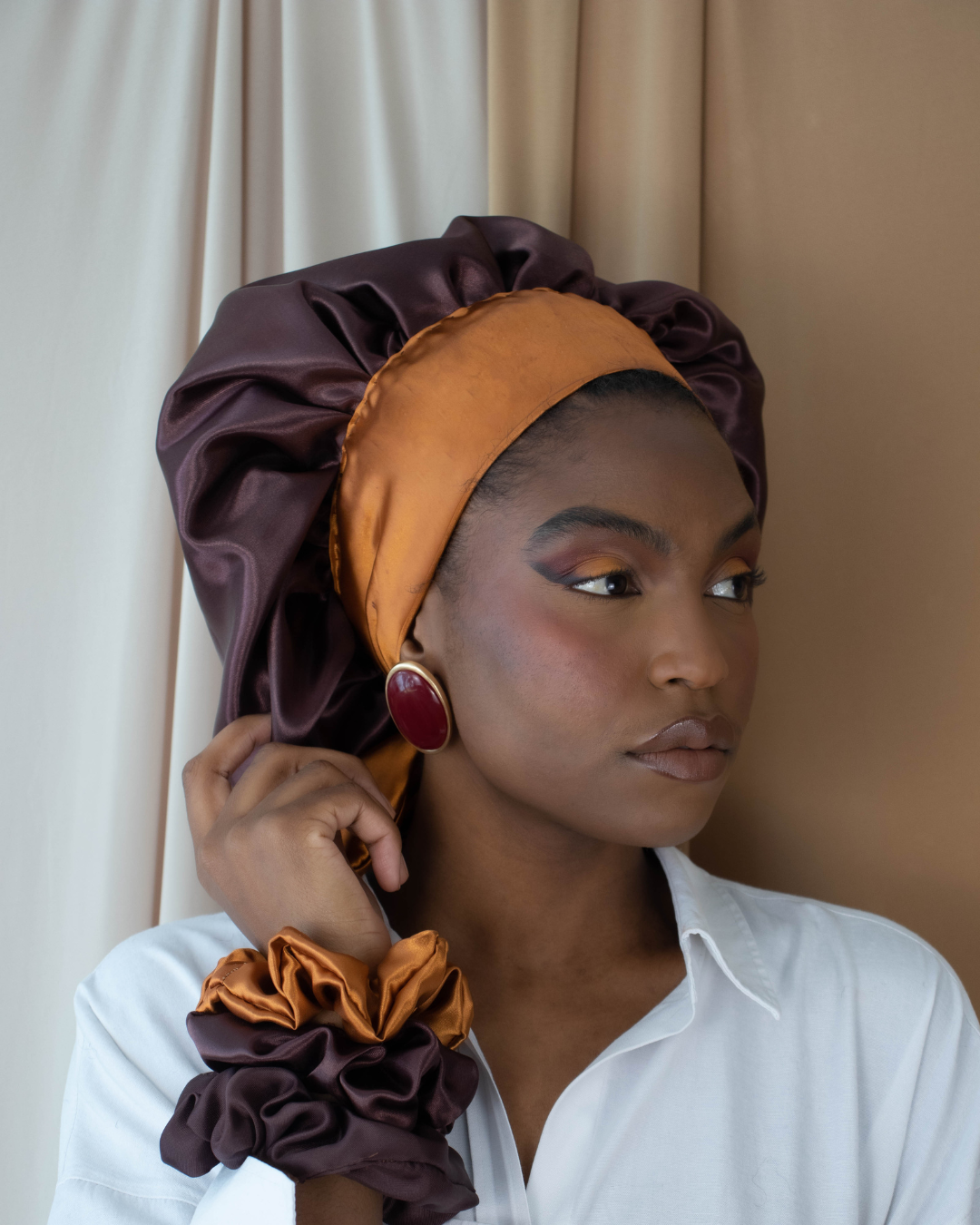 Bonnet de nuit en Satin