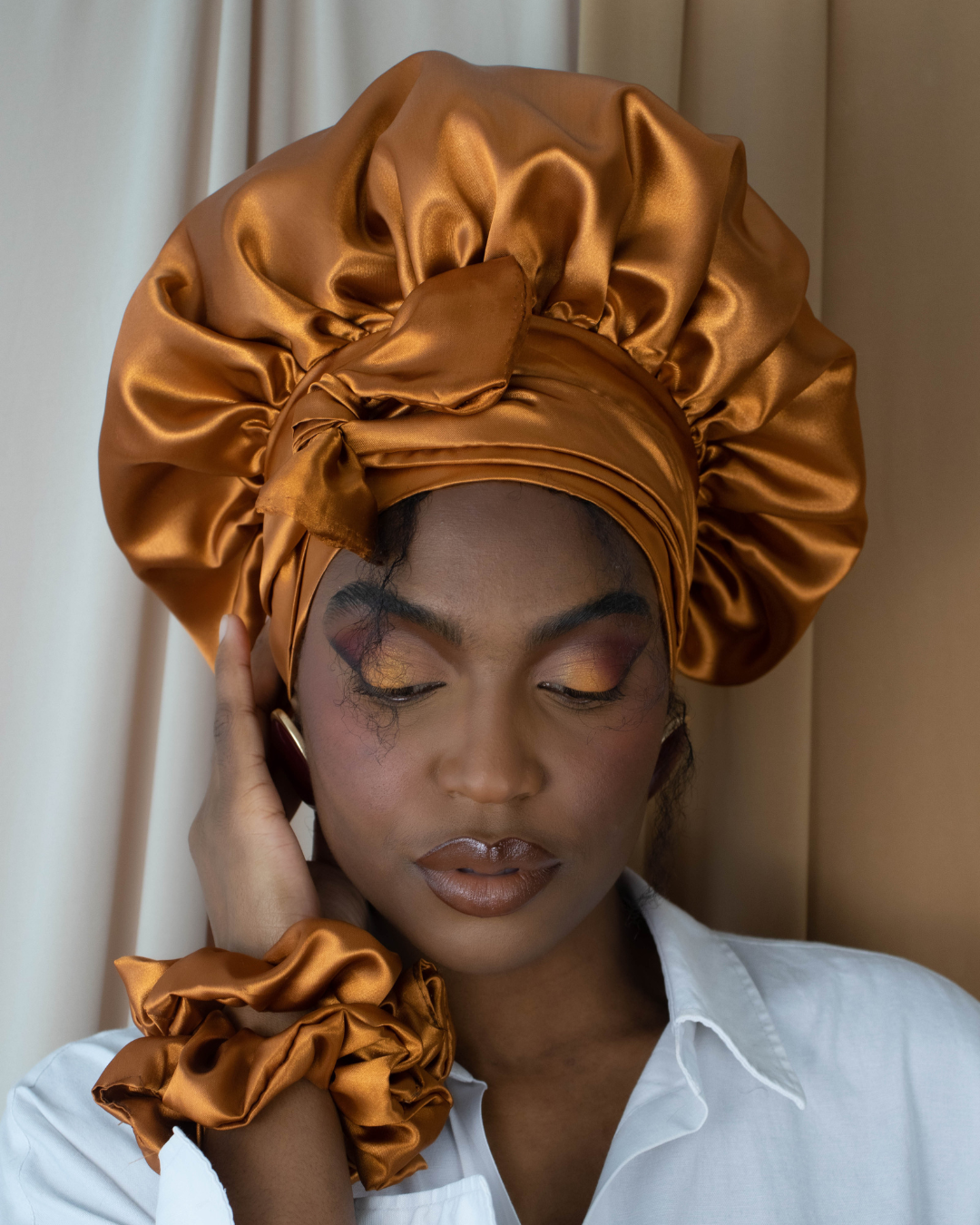 Bonnet de nuit en Satin